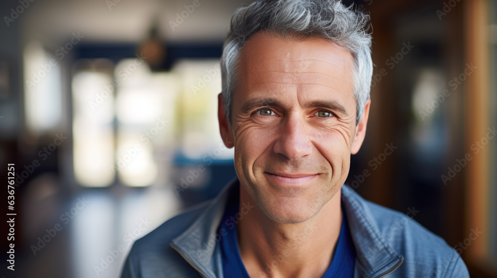 Middle-aged man smiles at the camera. Middle-aged man smiles at the camera.