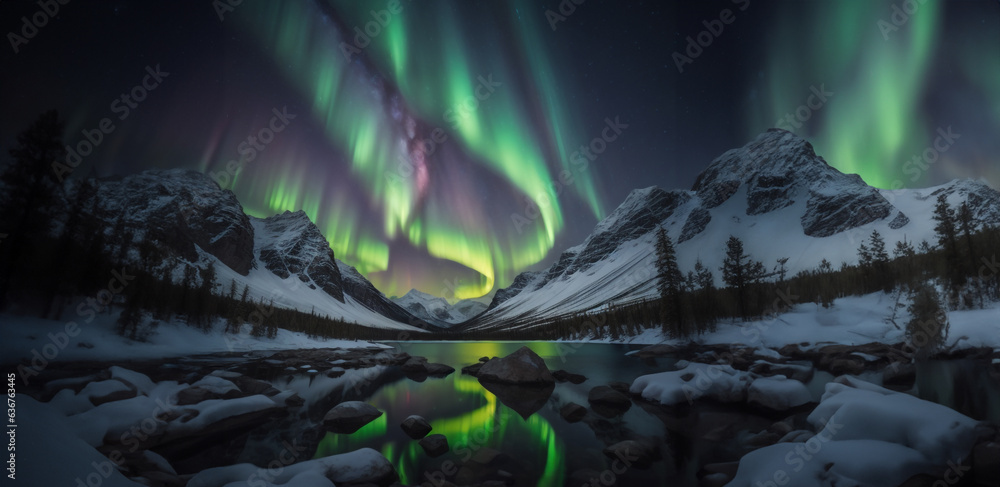 Aurora Borealis over Lofoten. Ethereal Nocturnes Capturing the 