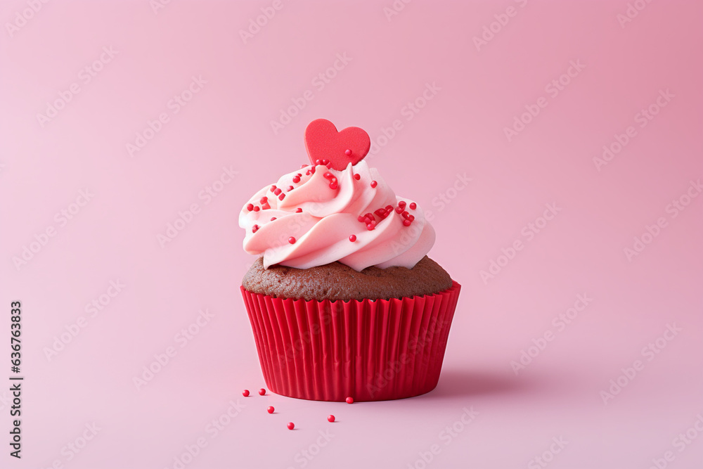 Creative cupcake for Valentine's Day, minimalism, high realism, bright background, reality, professional photography, balanced lighting Creative cupcake for Valentine's Day, minimalism, high realism, bright background, reality, professional photography, balanced lighting