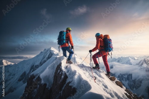 Climbers Reached the Top of the Mountain Peak, Fruits of Success