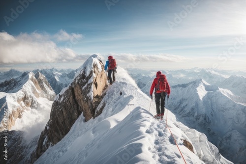 Success at the Mountain Top: Climbers Reaching the Summit