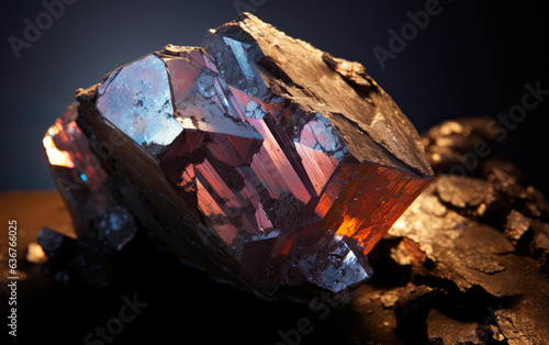 Detailed closeup representation of a meteorite rock photo