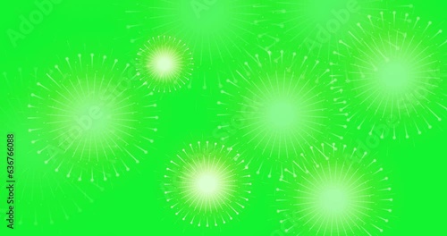 Diwali festival fireworks celebration on green screen background. for 4th of July, New Year, Diwali Festival Celebration.