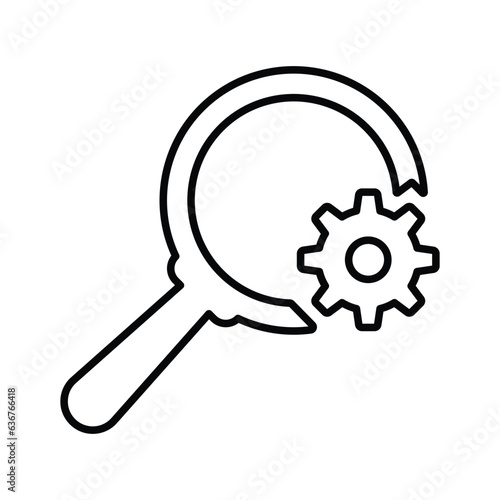 Seo setup flat icon. Line, outline symbol.