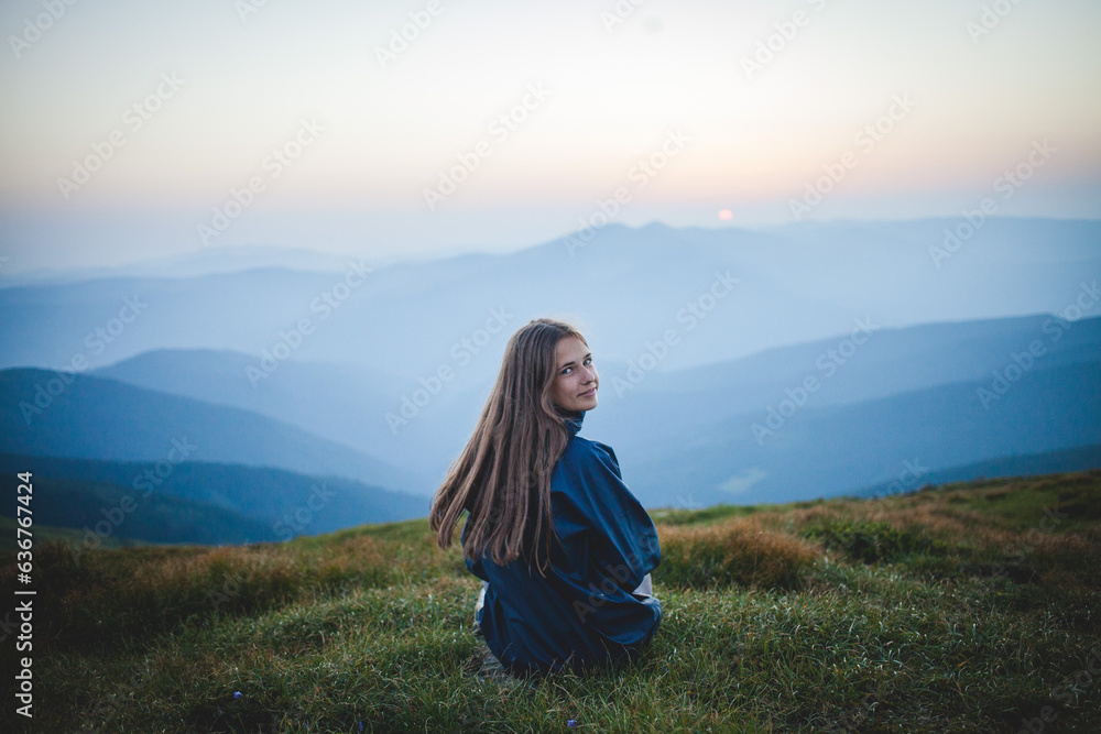 Smiling Girl in the Carpathian Mountains