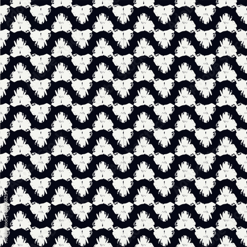 Hand drawn seamless pattern. Ethnic motif. Paint brush geometrical ornament. Abstract backdrop. Trendy wallpaper. Geometric background. Mosaic ornate. Digital paper. Textile print.