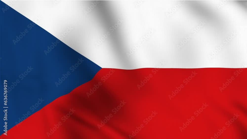 Czech Republic national flag video. 3D Czechia flag waving seamless loop video animation Czech Republic national flag video. 3D Czechia flag waving seamless loop video animation