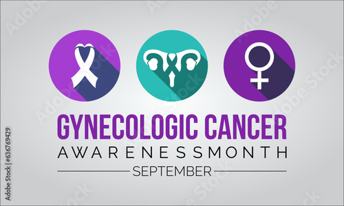 National Gynecologic Cancer Awareness Month vector banner template. Health Care concept of gynecologic, sickness, hope vector illustration idea.