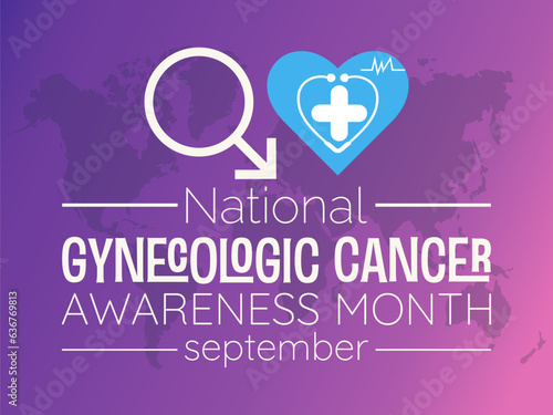 National Gynecologic Cancer Awareness Month Advocates for Awareness, Early Detection, and Support. Women's Health vector illustration banner template.