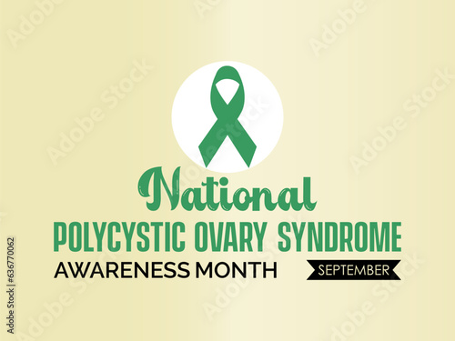 National Polycystic Ovary Syndrome (PCOS) Awareness Month Advocates Education, Support, and Wellness. Women's Health vector illustration banner template.