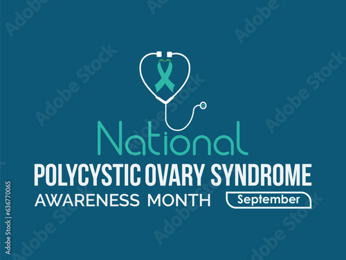 National Polycystic Ovary Syndrome (PCOS) Awareness Month Advocates Education, Support, and Wellness. Women's Health vector illustration banner template.