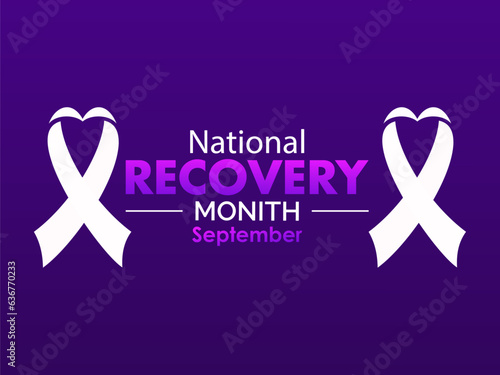 National Recovery Month Honors Journeys of Healing, Empowerment, and Hope. Health care vector illustration banner template.