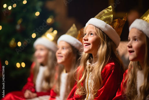 Children Performing a Christmas Play, Christmas Eve, love 