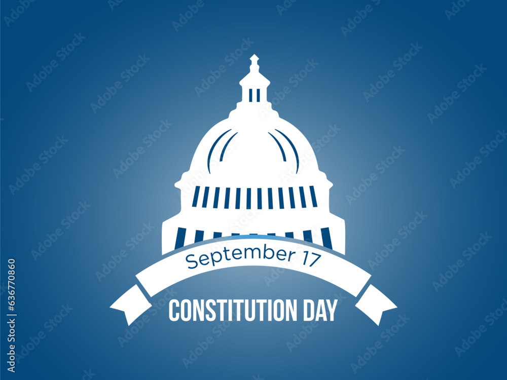 Constitution Day and Citizenship Day vector banner template. Patriotism concept of freedom, constitution, democracy vector illustration idea.