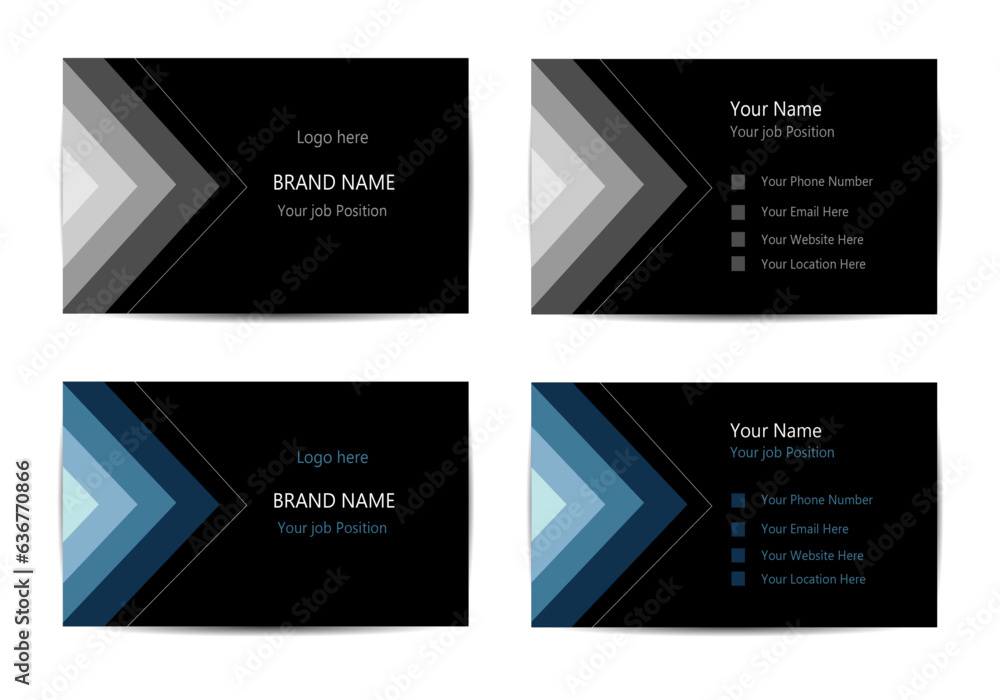 set of business cards, business card set, business card template, business card design, template design.