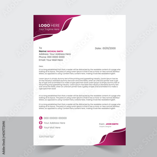 a bundle of 1 templates of different colors  a4 letterhead template, modern business letterhead  template, 
abstract business letter  and creative design, IT company letterhead and editable vector