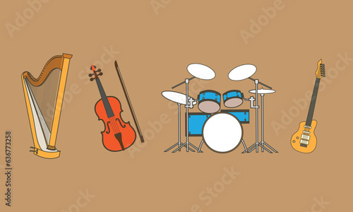 music instrument object vector