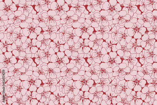 Floral pattern seamless vector background. Foliage and flower wallpaper design of nature.