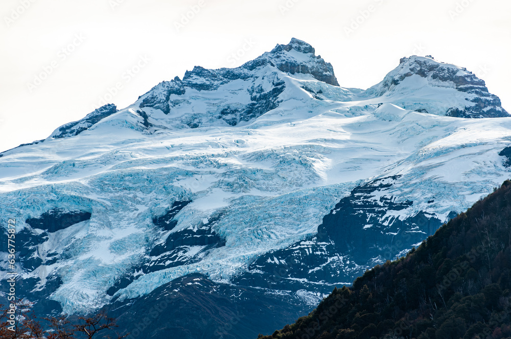 Manso Glacier and Blanco Glacier, are located on the slope of Cerro Tronador, San Carlos de Bariloche, Argentina.