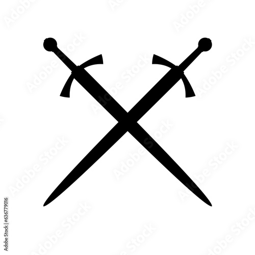 Crossed swords - vector illustrationaw, isolated