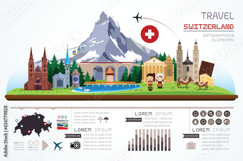travel switzerland infographic design. Vector elements. 