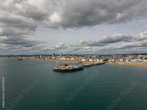 Aerial view of the Brighton pier