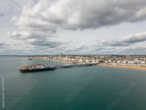 Aerial view of the Brighton pier