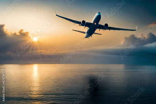 airplane at sunset © rojar deved