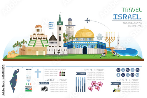 travel Israel infographic design. Vector elements.