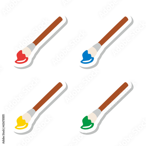 筆 絵の具 ラベル セット