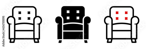 Sofa icon. sign for mobile concept and web design. vector illustration
