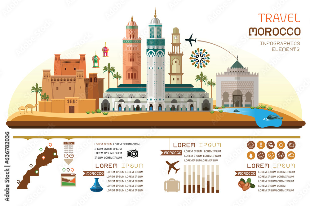 travel morocco infographic design. Vector elements.
