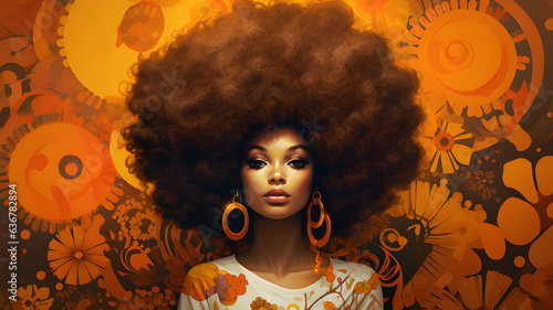 "Capture the essence of cultural diversity and empowered identity with this vibrant portrait of an Afro girl. The artwork celebrates the beauty of natural hair and the richness of African heritage, sh