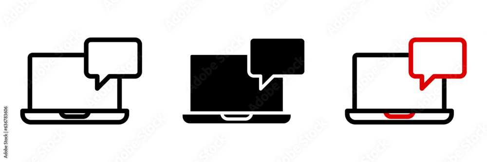 Laptop icon. Chatting sign for mobile concept and web design. vector illustration Laptop icon. Chatting sign for mobile concept and web design. vector illustration