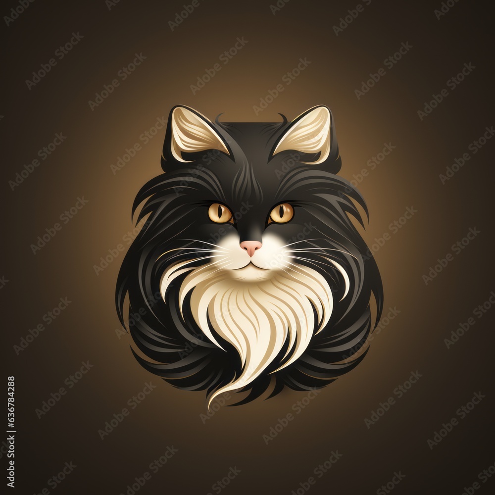 Fototapeta premium cat avatar minimalist outline graphic