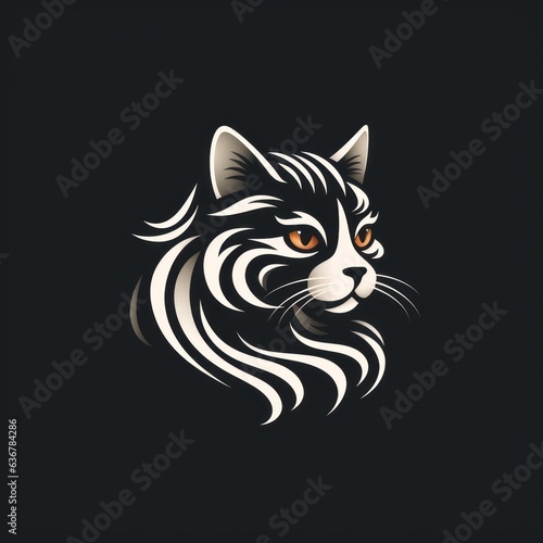 cat avatar minimalist outline graphic