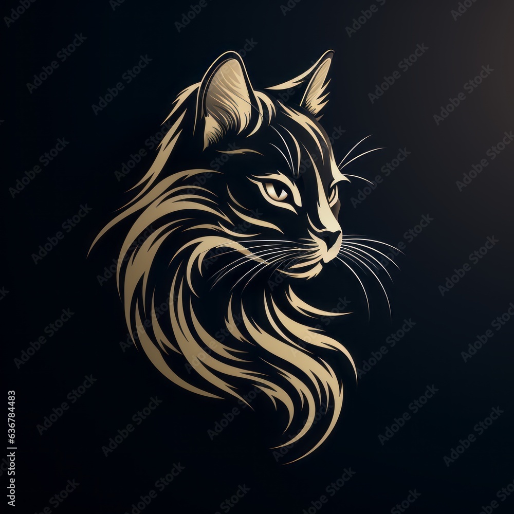 Fototapeta premium cat person graphic sketch