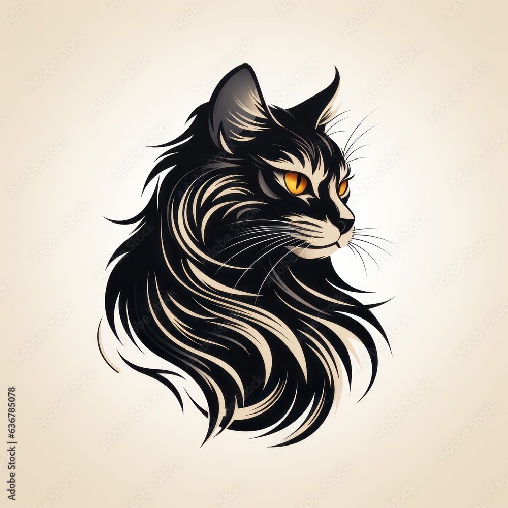 Fototapeta premium cat minimalistic avatar