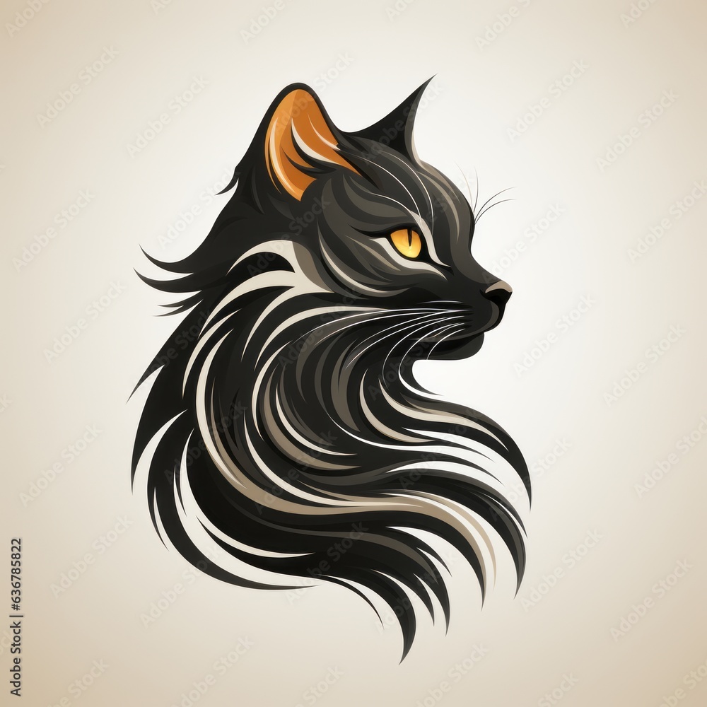 Fototapeta premium minimalistic cat illustration perfect for avatar