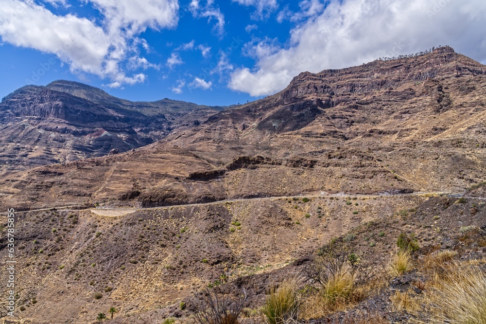 Scenic view of a barren mountain range