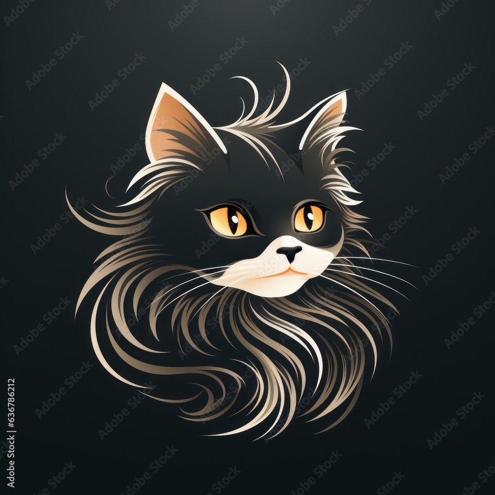 Fototapeta premium minimalistic cat illustration perfect for avatar