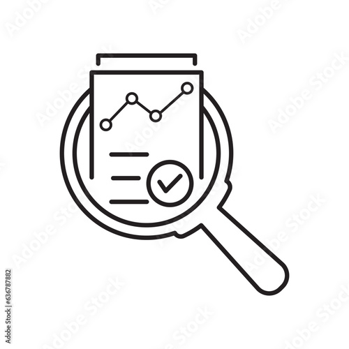 review thin line icon like assesment or audit. stroke trend modern paperwork logotype graphic linear design isolated on white. concept of analyze project or market regulatory or bank statement list