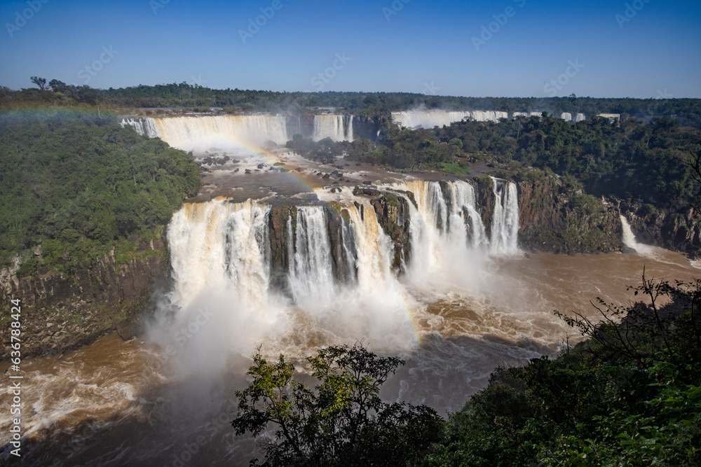 Iguazu Waterfalls, one of the new seven natural wonders of the world in all its beauty viewed from the Brazilian side - traveling South America Iguazu Waterfalls, one of the new seven natural wonders of the world in all its beauty viewed from the Brazilian side - traveling South America