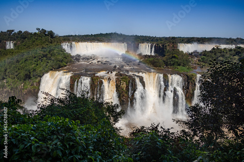 Iguazu Waterfalls, one of the new seven natural wonders of the world in all its beauty viewed from the Brazilian side - traveling South America 
