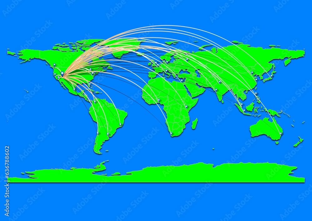 Naklejka premium Vibrant St. George, United States of America map - Export concept map for St. George, United States of America on World map. Suitable for export concepts.