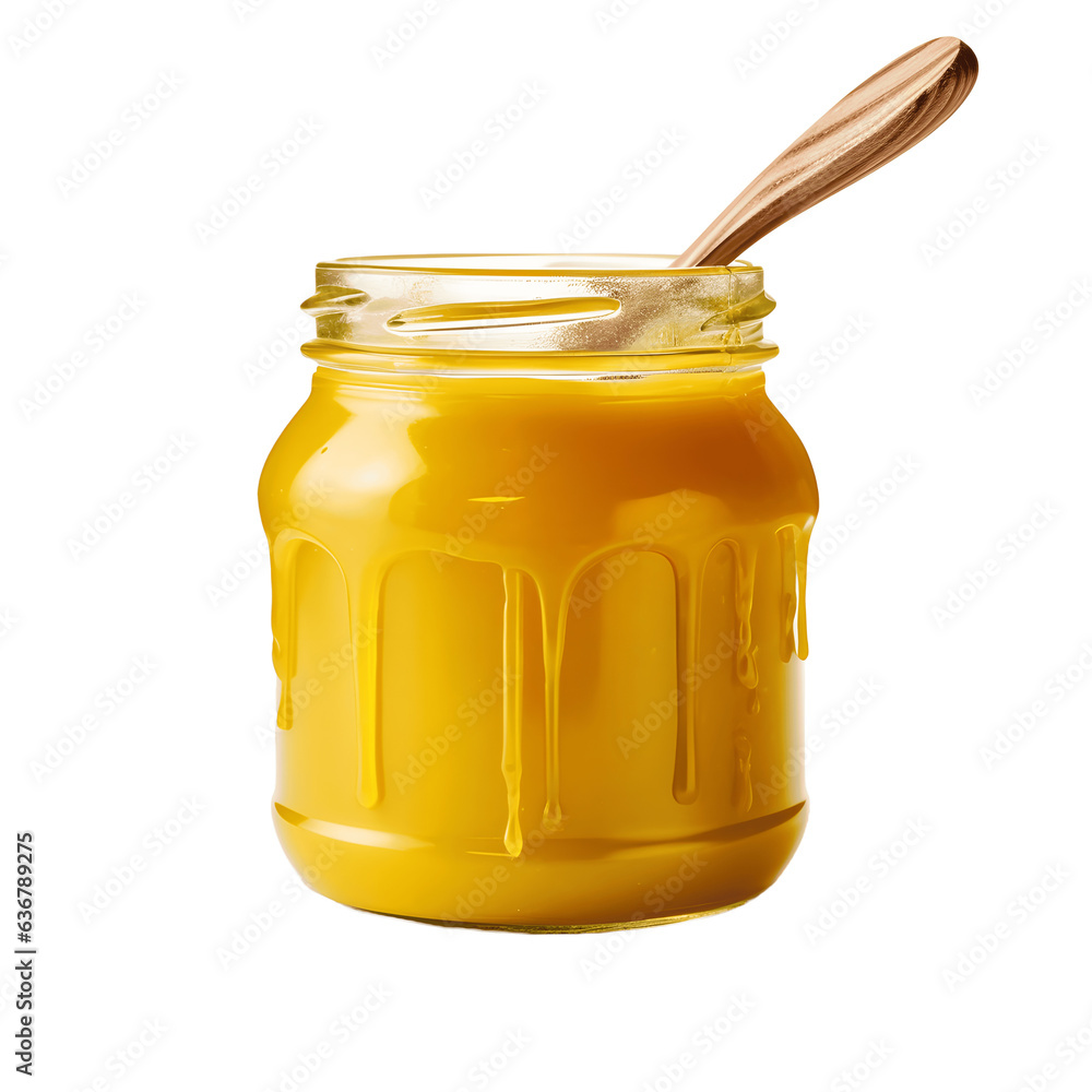 Mustard jar with a spoon Mustard jar with a spoon