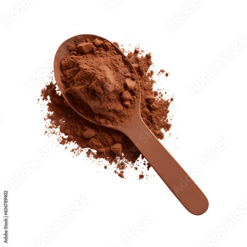 Cocoa Powder on a spoon Isolated 