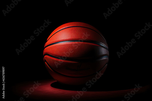 basketball isolated on black background (generative ai)