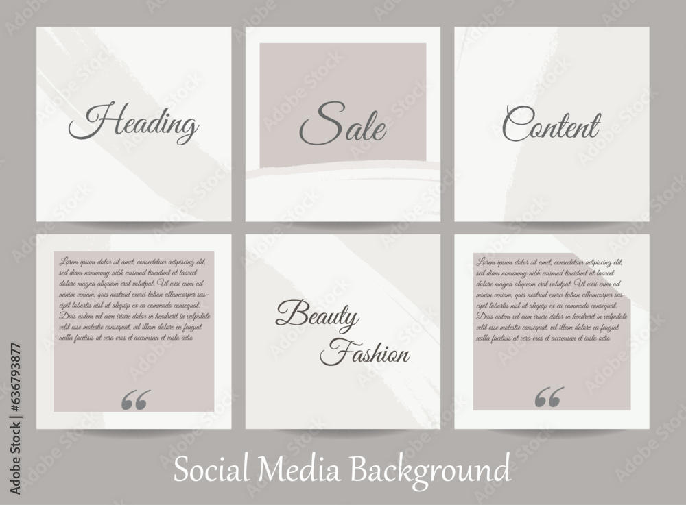 Abstract social media story post background. Ripped torn paper texture template mockup in neutral nude color. Conceptual simple universal layout for a square booklet, brochure, and flyer for beauty