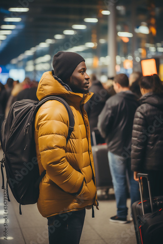 public travel concept people wait at airport or bus train station